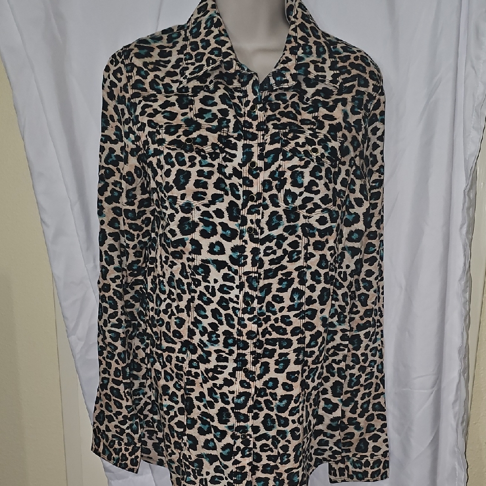 Leopard Print Button Down Shirt